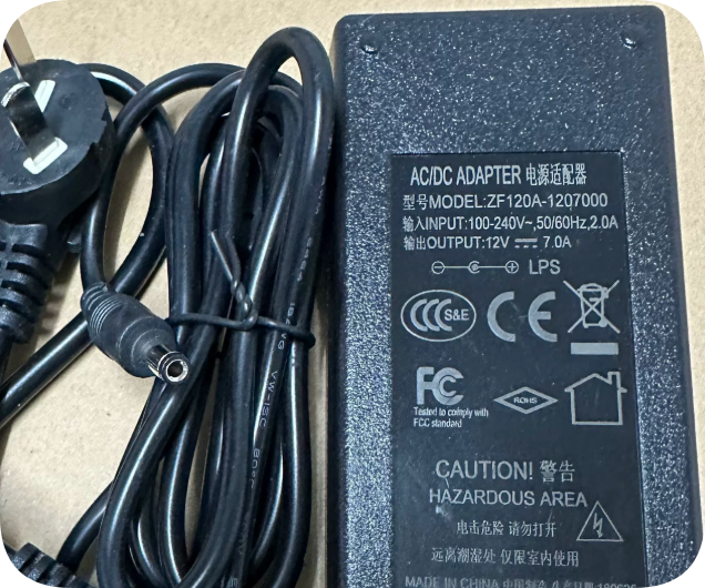 *Brand NEW*5.5*2.5mm ZF120A-1207000 12V 7A 84W AC/DC Adapter Charger Transformer DC Barr